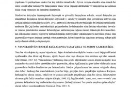 GAZETECİLİKTE YAPAY ZEKA VE ALGORİTMİK HABER