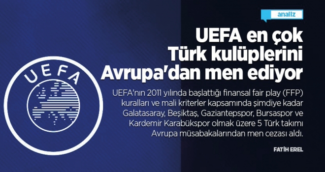 UEFA en çok Türk kulüplerini Avrupa'dan men ediyor