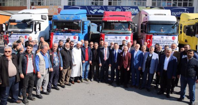 BAYRAMPAŞA’DAN İDLİB’E 8 TIR YARDIM