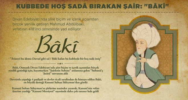 Kubbede hoş sadâ bırakan şair: Bâkî 