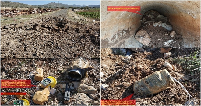 PKKlı teröristlerce menfeze yerleştirilen patlayıcı imha edildi