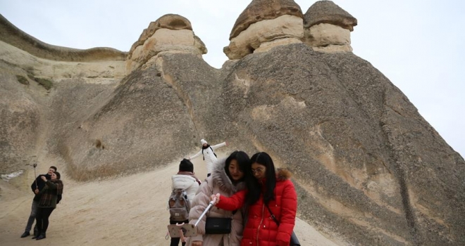 Kapadokya'da Çinli turist yoğunluğu