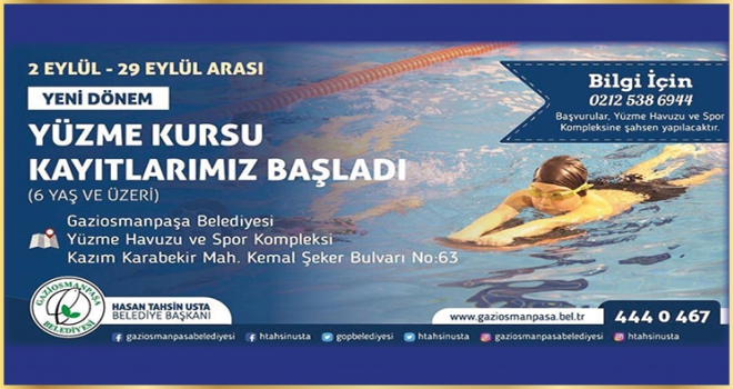 Yüzme kursu yeni dönem kayıtları başladı