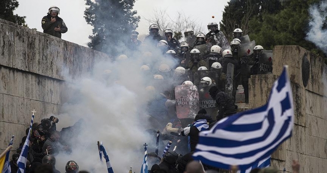 Yunanistan'da olaylı 'Makedonya' gösterisi