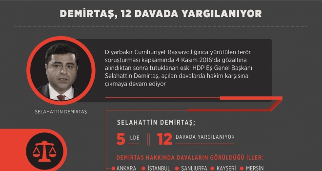 Demirtaş, 12 davada yargılanıyor