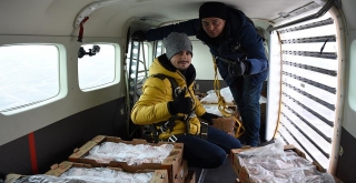 THK uçağı sokak hayvanları için havalandı