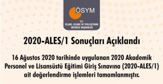 ALES 2020 SINAV SONUÇLARI AÇIKLANDI